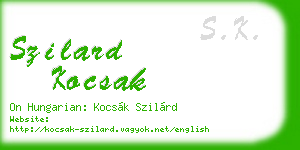 szilard kocsak business card