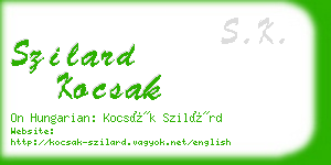 szilard kocsak business card